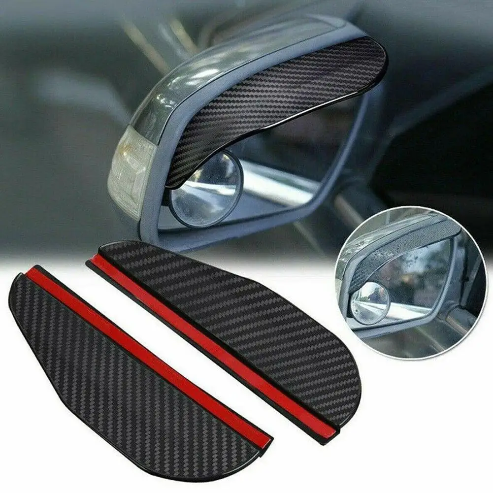 2pcs Carbon Fiber Car Rearview Mirror Car Rain Brow Rain Rain Brow Reversing Mirror Rain Universal Type