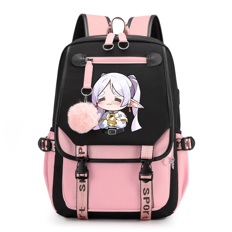 

Women Men Backpack Anime Frieren Print Bookbag Casual Fashion Girls Backbag Travel Bag Girls Boys School Bags