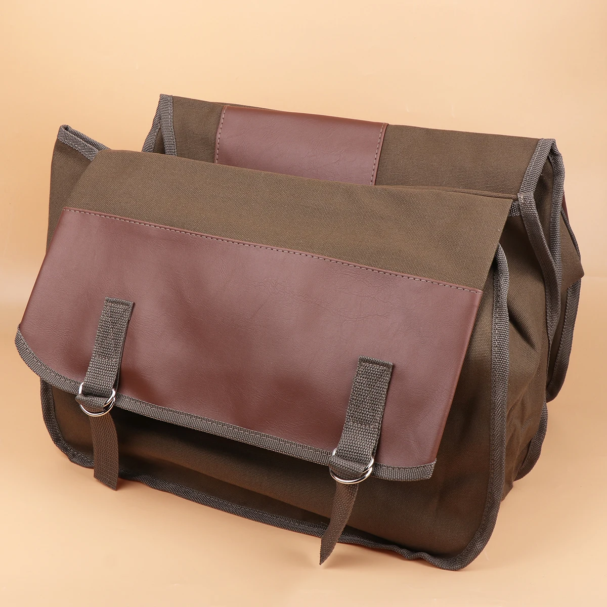 

Bike Rear Large Capacity Canvas Double Pocket Double Pack Seat Pack Storage Pouch Elastic Rope Travel Accessories