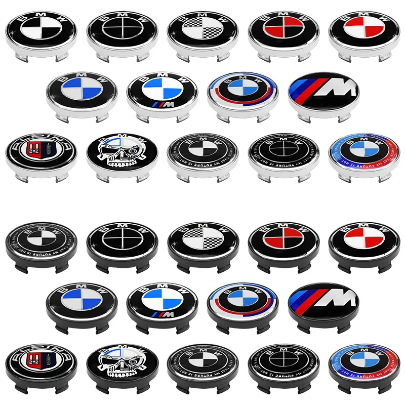 4PCS 56/60/65MM Car Wheel Center Hub Caps Sticker Emblem Badge For BMW M M3 X5 X1 X3 E46 E90 E39 E60 E36 E30 E87 F10 F20 F30 G20