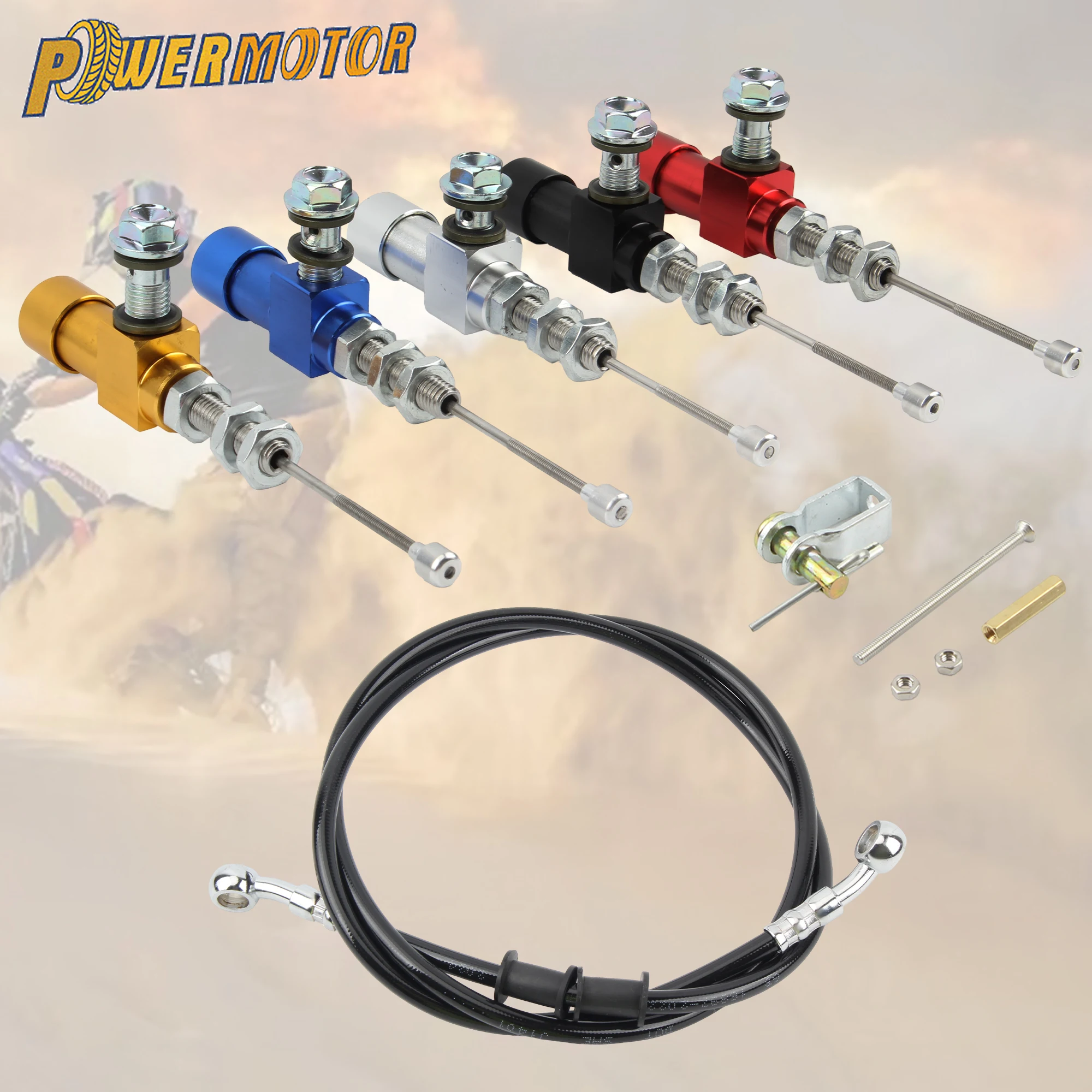 

Universal Motorcycle M10 Short Hydraulic Clutch Master Cylinder Rod System Brake Transfer Pump with 1200mm Oil Pipe Set Parts