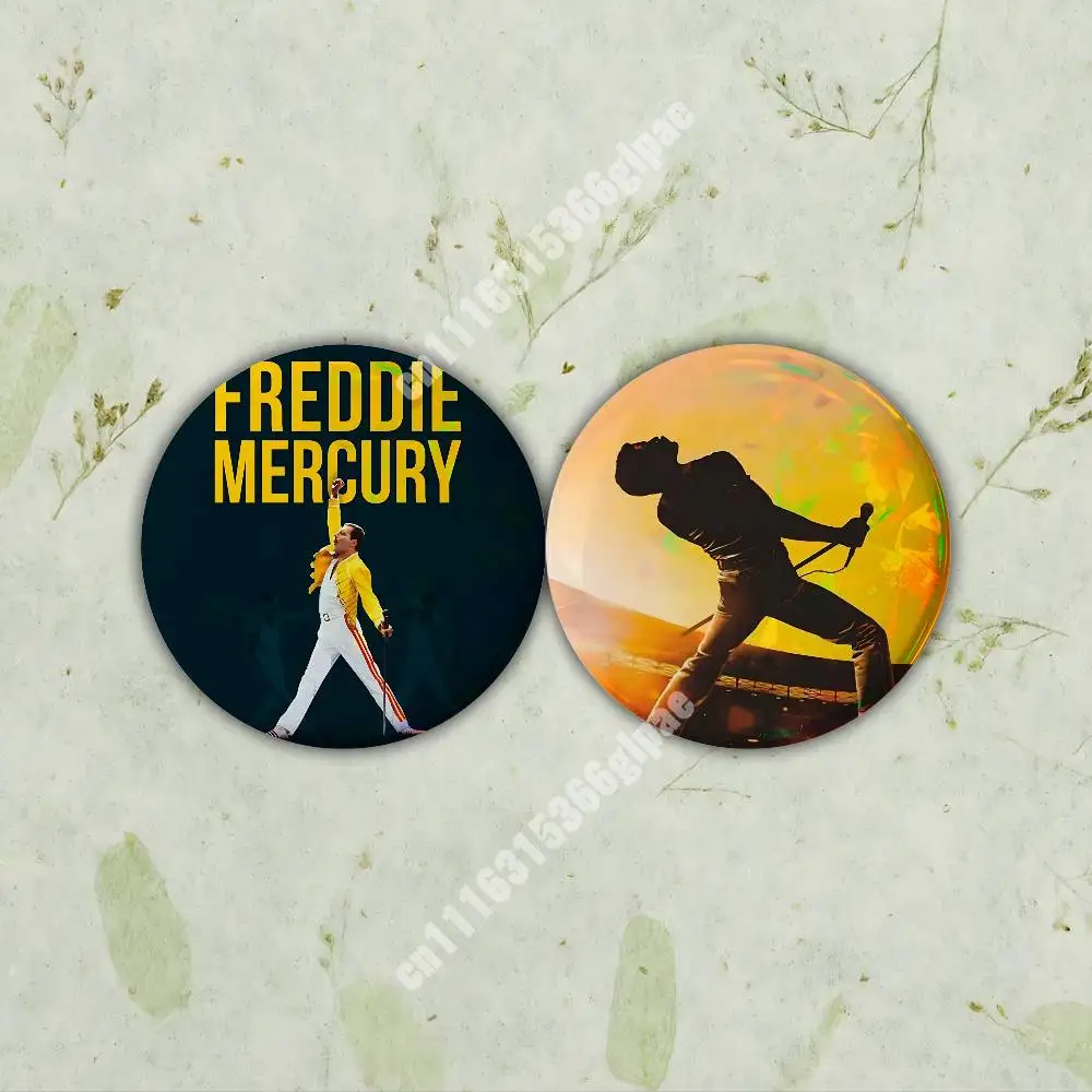 Q-Queen F-Freddie Mercury Stage Show Pin Badge 2PC Sets for Accessories & Bags & Clothes Metal Button Creative Gift