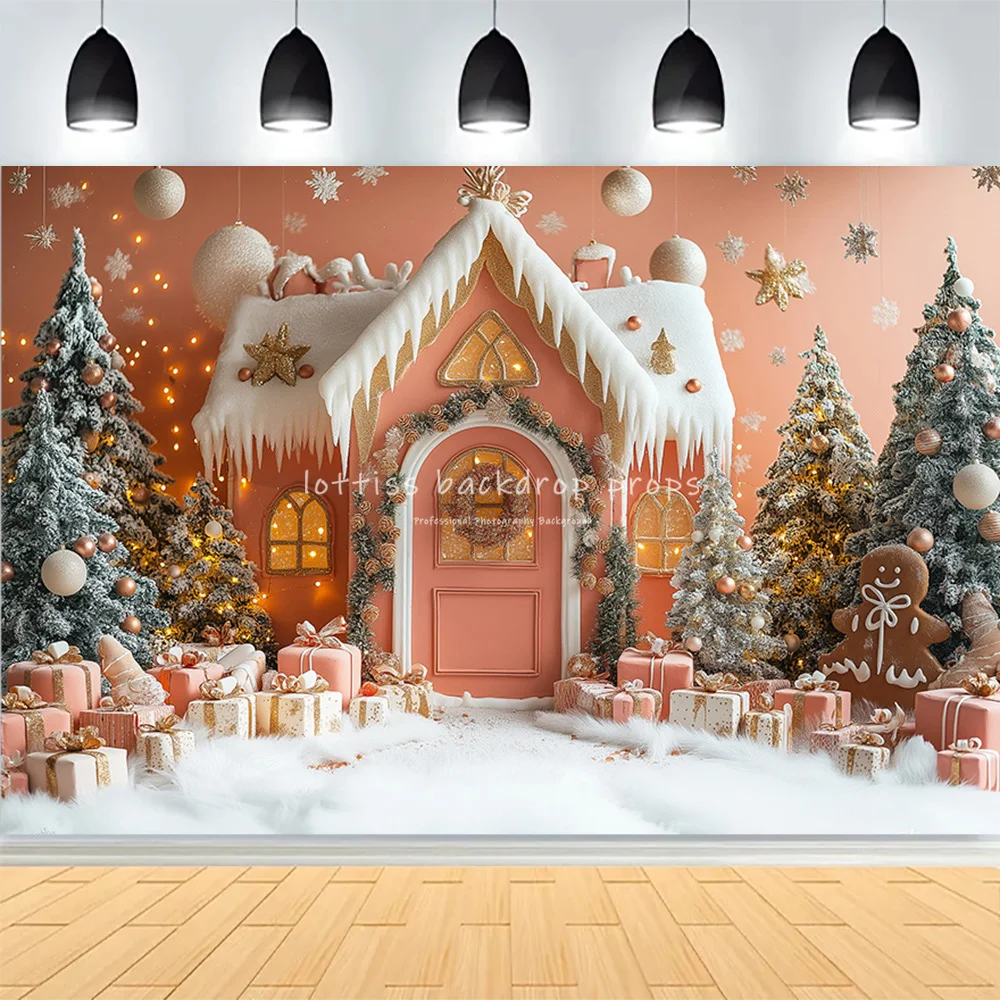 Winter Christmas Wonderland Festive Windows Photography Background Snowflakes Tree Birthday Party Photo Studio Backdrops AZ-06