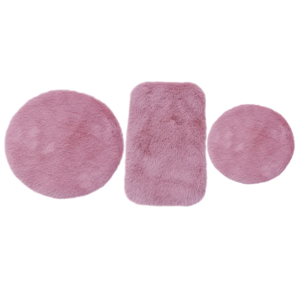 3 Pcs House Rug Little Micro Landscape Craft Decorative Miniature Carpet Small Accessory Plush Models