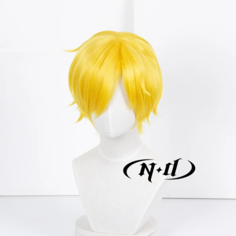 ND Sanji Cosplay perruques une pièce Anime Cos cheveux blonds perruques résistant à la chaleur synthétique pour Anime bande dessinée Con Coser Costume fête à thème