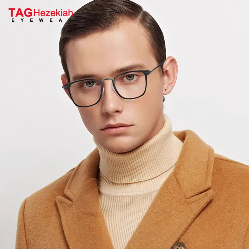 

Glasses Frames Men P503S Korean square Eyeglass Titanium Retro Women Eyeglasses Frames Eyewear Business Design Spectacles Frame