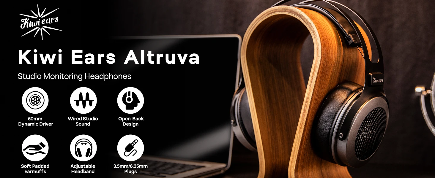Linsoul Kiwi Ears Altruva Hi-Fi 50mm Dynamischer Treiber Kopfhörer mit Offenem Design und Premium-Optik – Detail 1