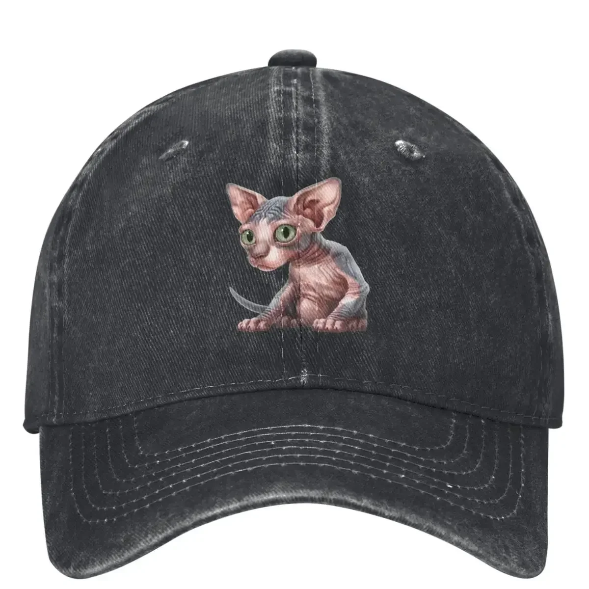 Sphynx Cat Baseball Cap Sphynx kitten Kpop Rock Breathable Trucker Hat Couple Women Street Style Sunshade Baseball Caps