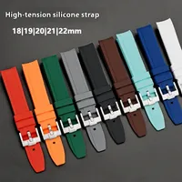 18/19/20/21/22mm High Tensile Silicone Strap Men Women Universal Curved End Butterfly Buckle Watch Band Bracelet for Tissot 1853