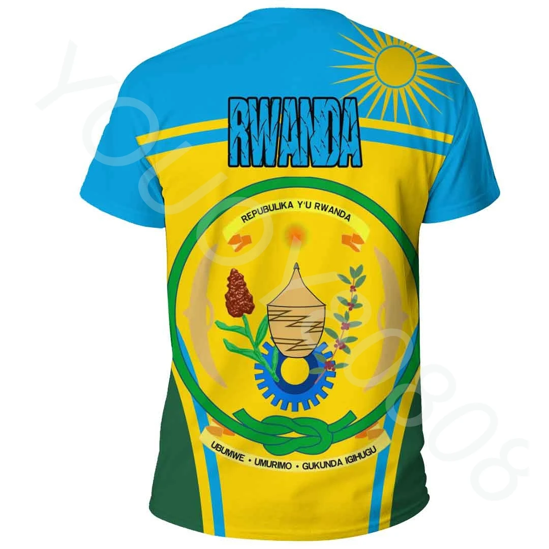 African Region Clothing Casual Print Rwanda Event Flag T-Shirt Harajuku Sweatshirt Men's and Women's T-Shirts