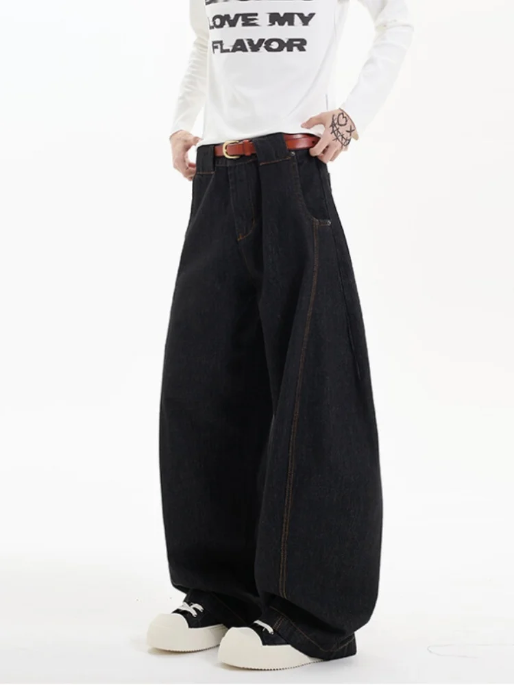 

Мужские джинсы Bla Waed Denim с широкими штанинами, весна-осень, американский стиль, Cleanfit, модель Banana Scythe, молодежные, трендовые, свободного кроя