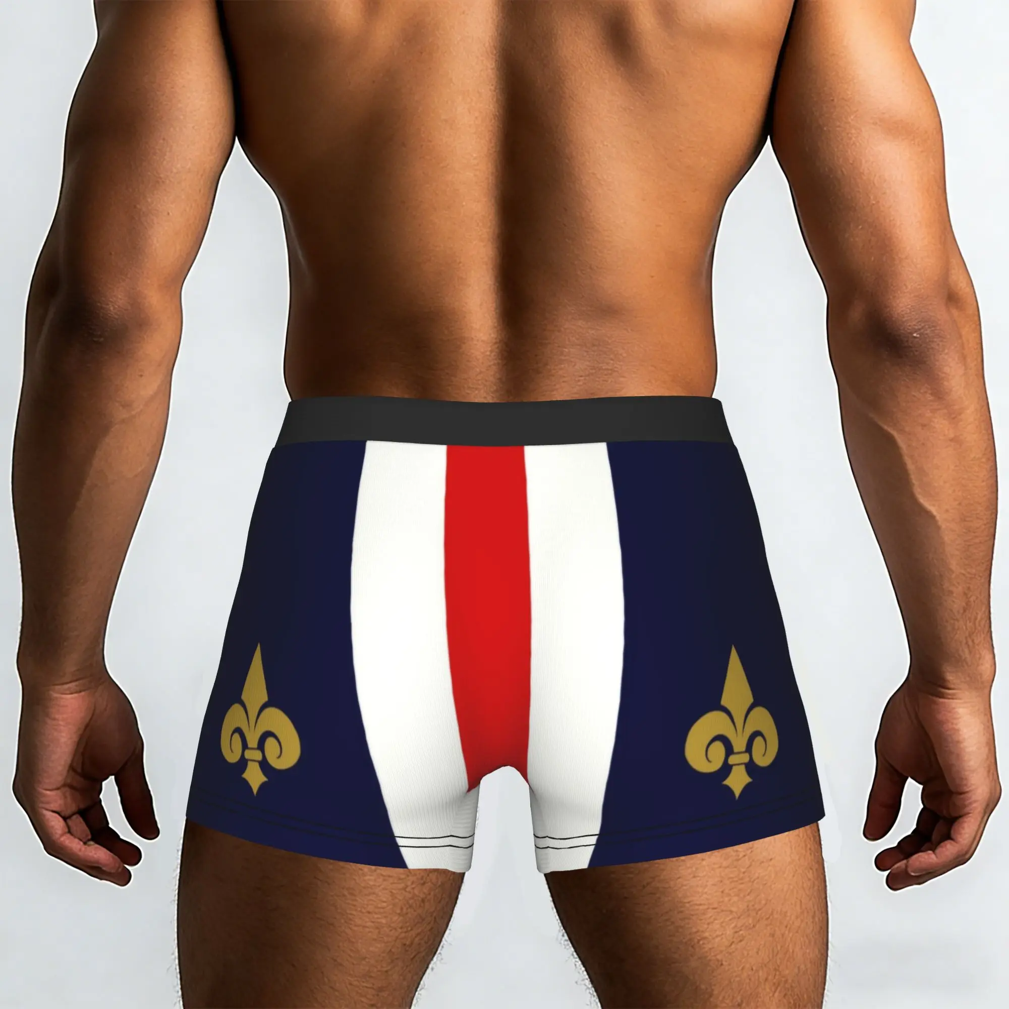 Customized Novelty France Flag Boxers Shorts Panties Men's Underpants Stretch Lily Flower Briefs Underwear