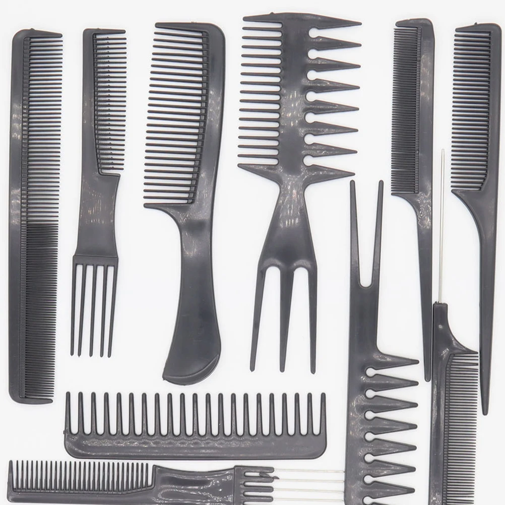 

Wide Tooth Comb for Curly Hair Men Styling Black Plastic Combs Durable Smooth Professional Home Use Hair Tools