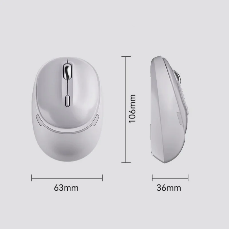 Recarregável Dual Mode Wireless BT Mouse, Mouse portátil Silent Gaming, Laptop, Desktop, Tablet, BT 5.2, Receptor USB, 2.4G