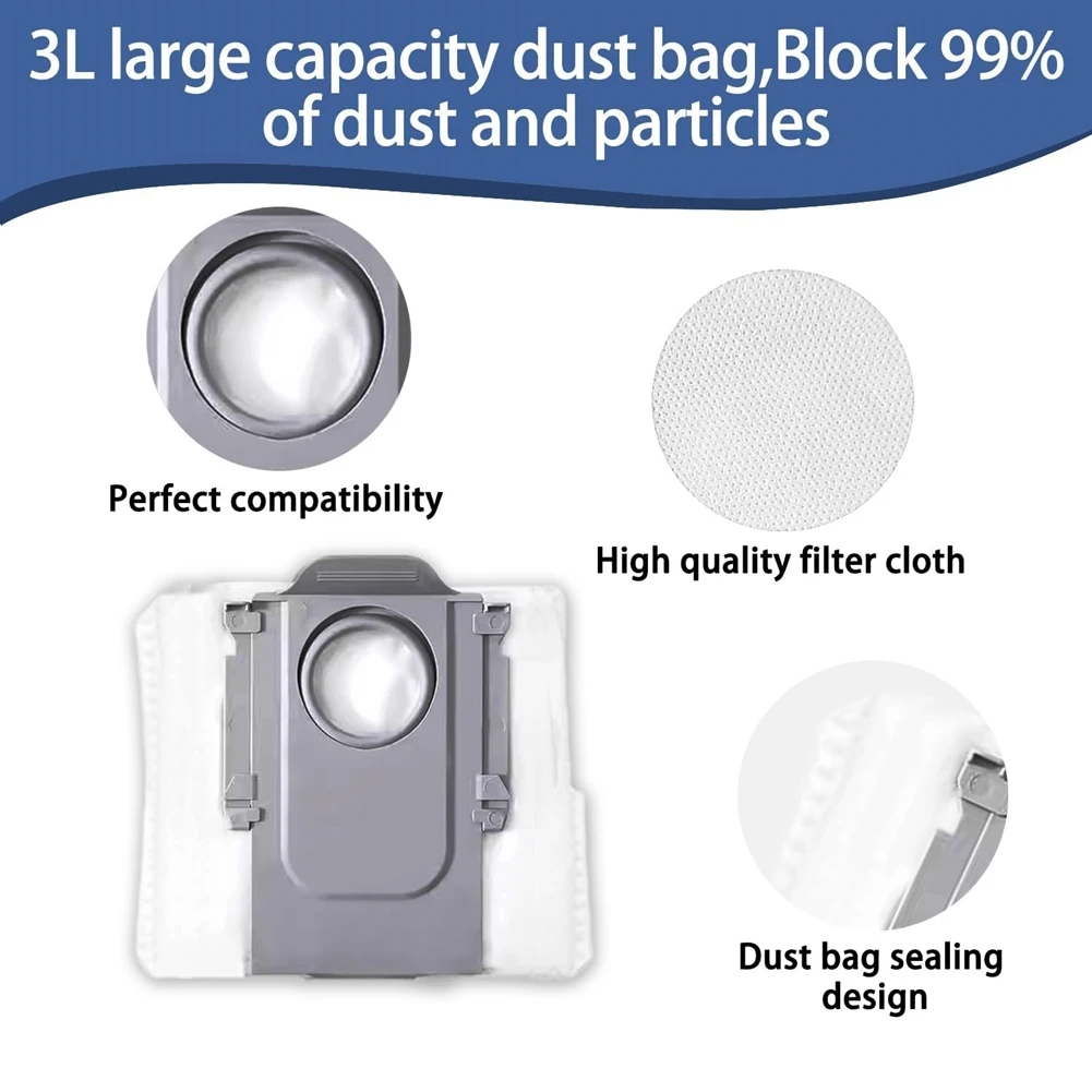 Accessories Kit For Roborock Saros Z70/Saros Z70 Ultra Vacuum Cleaner Parts Main Side Brush Filters Mop Pads Dust Bags