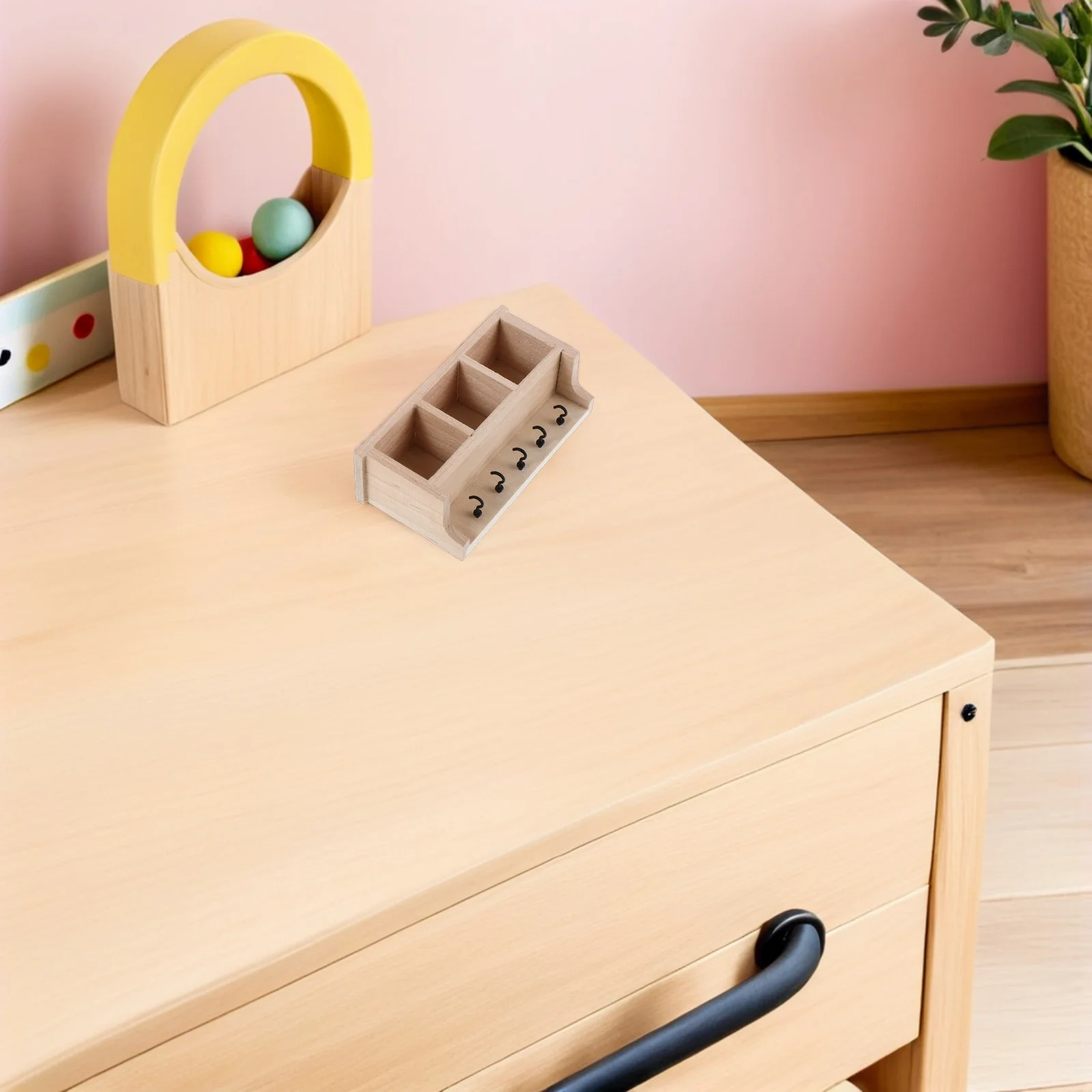 

Miniature Dollhouse Shelving Unit 1:12 Scale Unfinished Wooden Wall Shelf With Hooks For Mudroom Nursery Hallway Storage Diorama