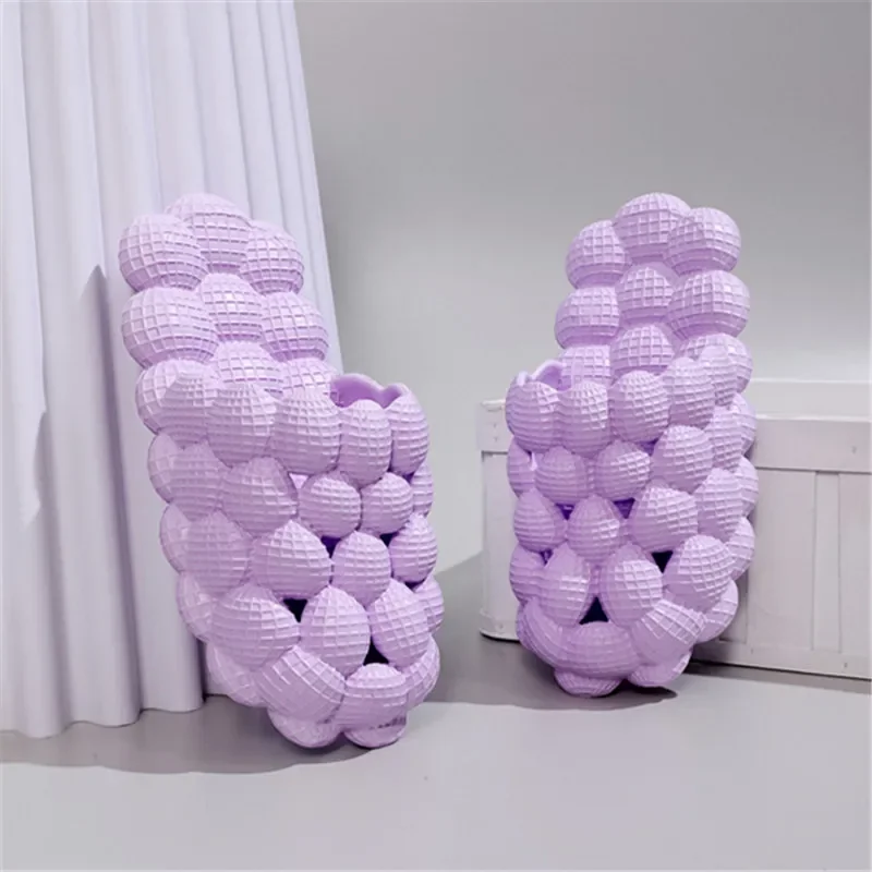 Women Man Soft Bubble Slippers Fashion 2024 New EVA Cool Home Beach Shoes Massage Sole Slippers Designer Indoor Peanut Slipper