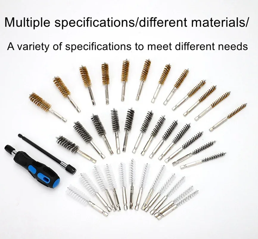 38Pcs Brush Set Cleaning and Decarbonising Injector Tool Kit Steel Nylon Brass Clearing Brush Set