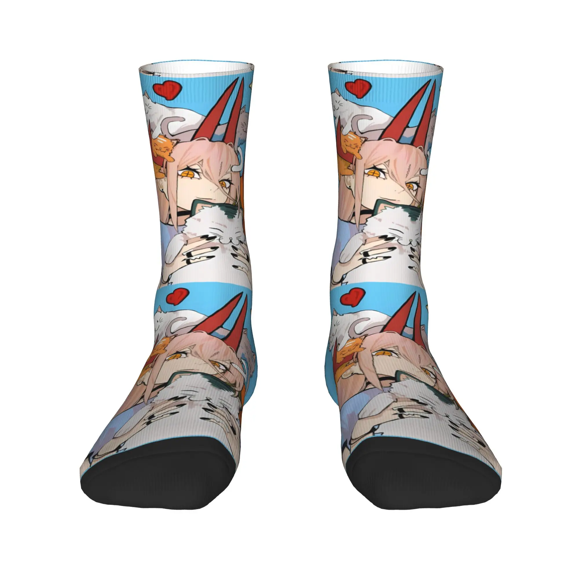 Power playful anime Socks Chainsaws Mans Leisure Stockings Autumn Anti Skid Men Socks Soft Breathable Printed Running Socks