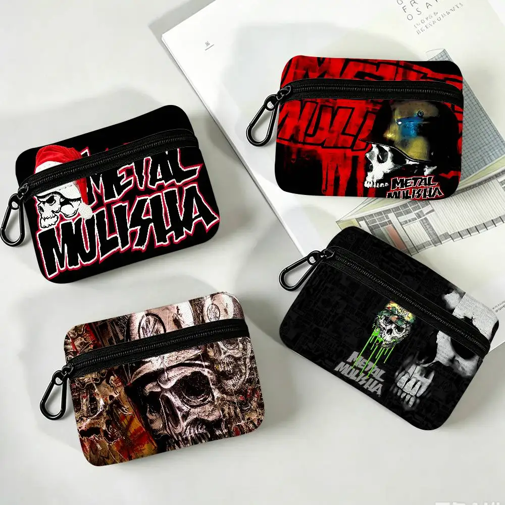 LOGO M-Metal M-Mulisha Oxford Coin Wallet Detachable Carabiner Hook Compact Storage Bag For Outdoor Shopping Accessory