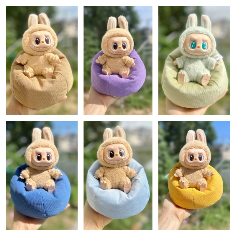 Geeignet für Labubu Puppe Sofa V1 V2 V3 DIY Mini Plüsch Puppe Kleines Sofa Bett Niedliche Kleidung Zubehör Kinderspielzeug Geschenke