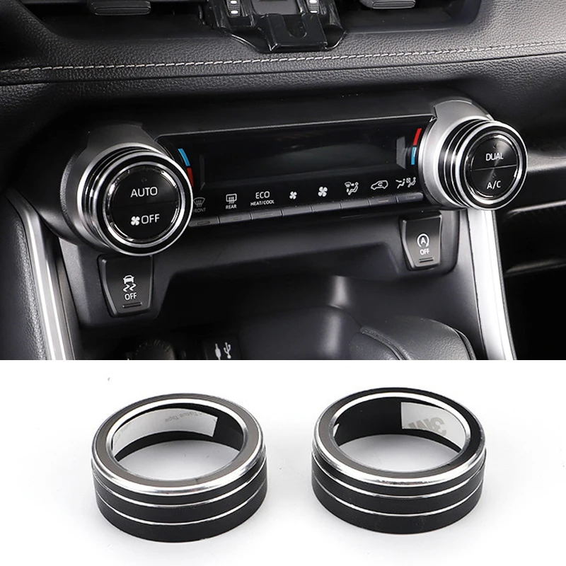 For Toyota RAV4 2019 2020 2021 2022 2023 2024 2025 XA50 Hybrid Car Air Condition Switch Knob Ring Cover Decoration Accessories