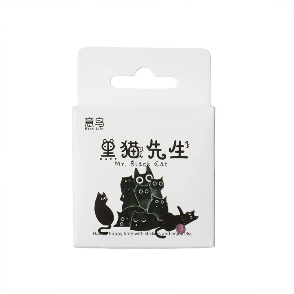 46pcs Cute Scrapbooking Black Cat Sticker Stationery Aesthetic Ornament Kawaii School Supplies Children's Decoration