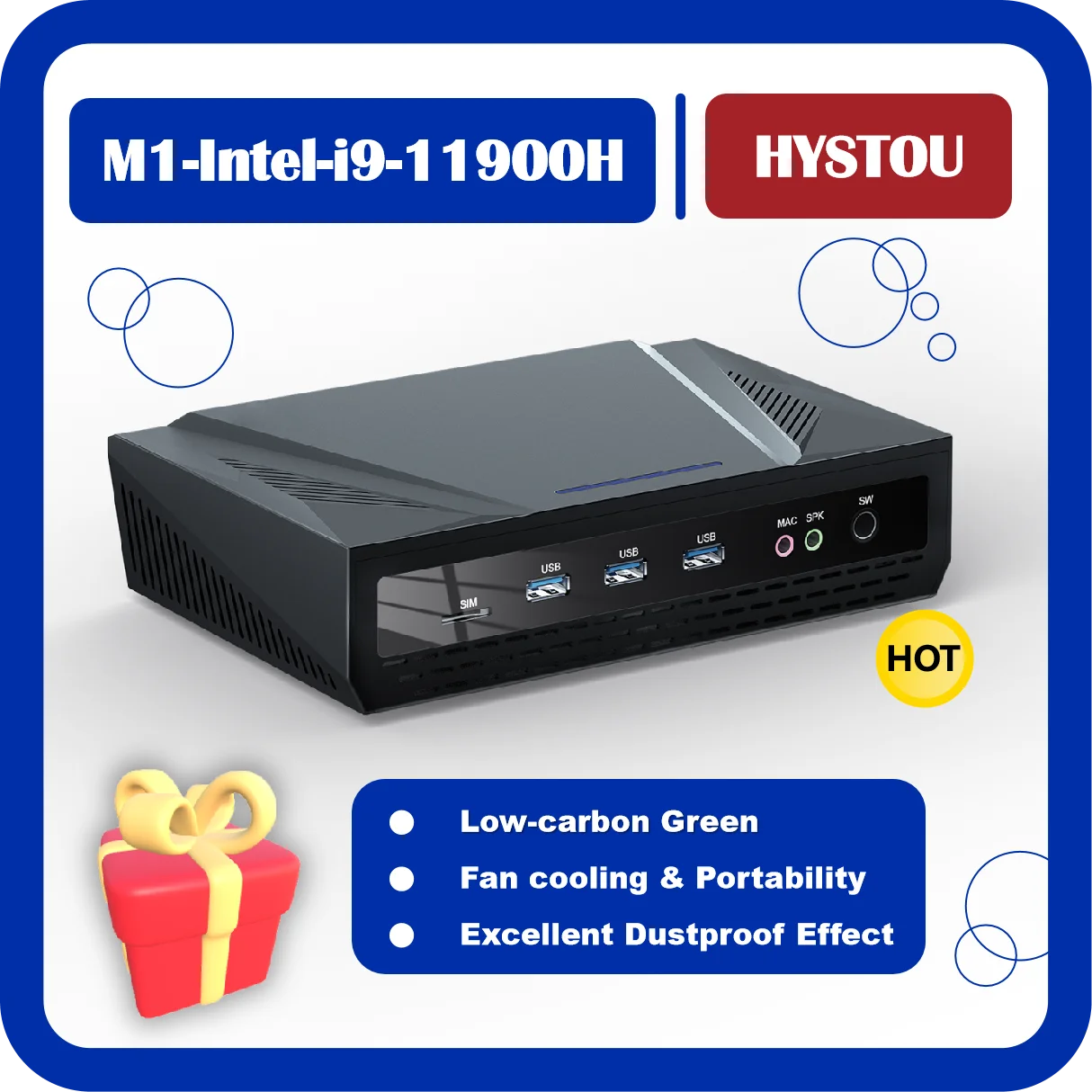 

Hystou Newest Mini PC Office Desktop Rocket Lake Gaming i9 i7 Dual Channel 64GB Of DDR4 RAM 4K Display with Windows 10 /11