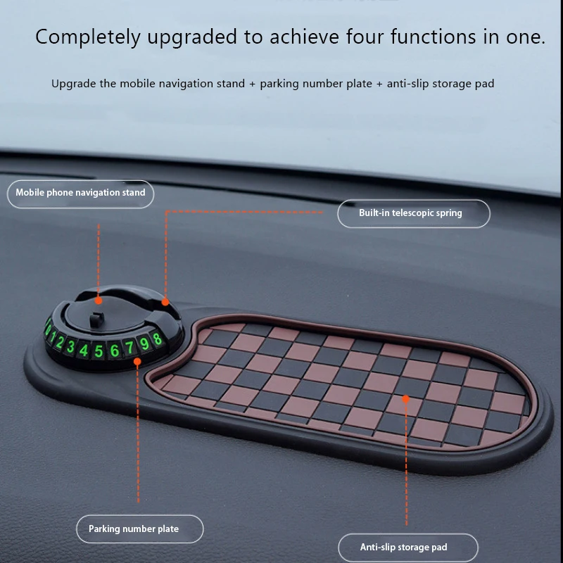 2 in 1 Dashboard Anti Slip Mat with Phone Mount 360-Degree Rotation Car Phone Holder Non-Slip Adhesive Mat for Car image 4