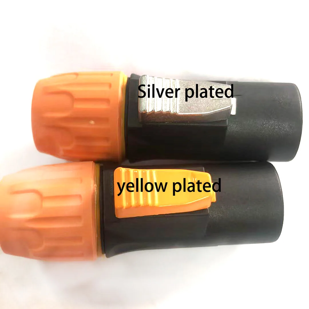 High quality 25pcs/lot 16A NAC3FX NAC3MX TRUE1 Powercon Cable input (female) Cable output (male)  Connector. 16 amp Silver color