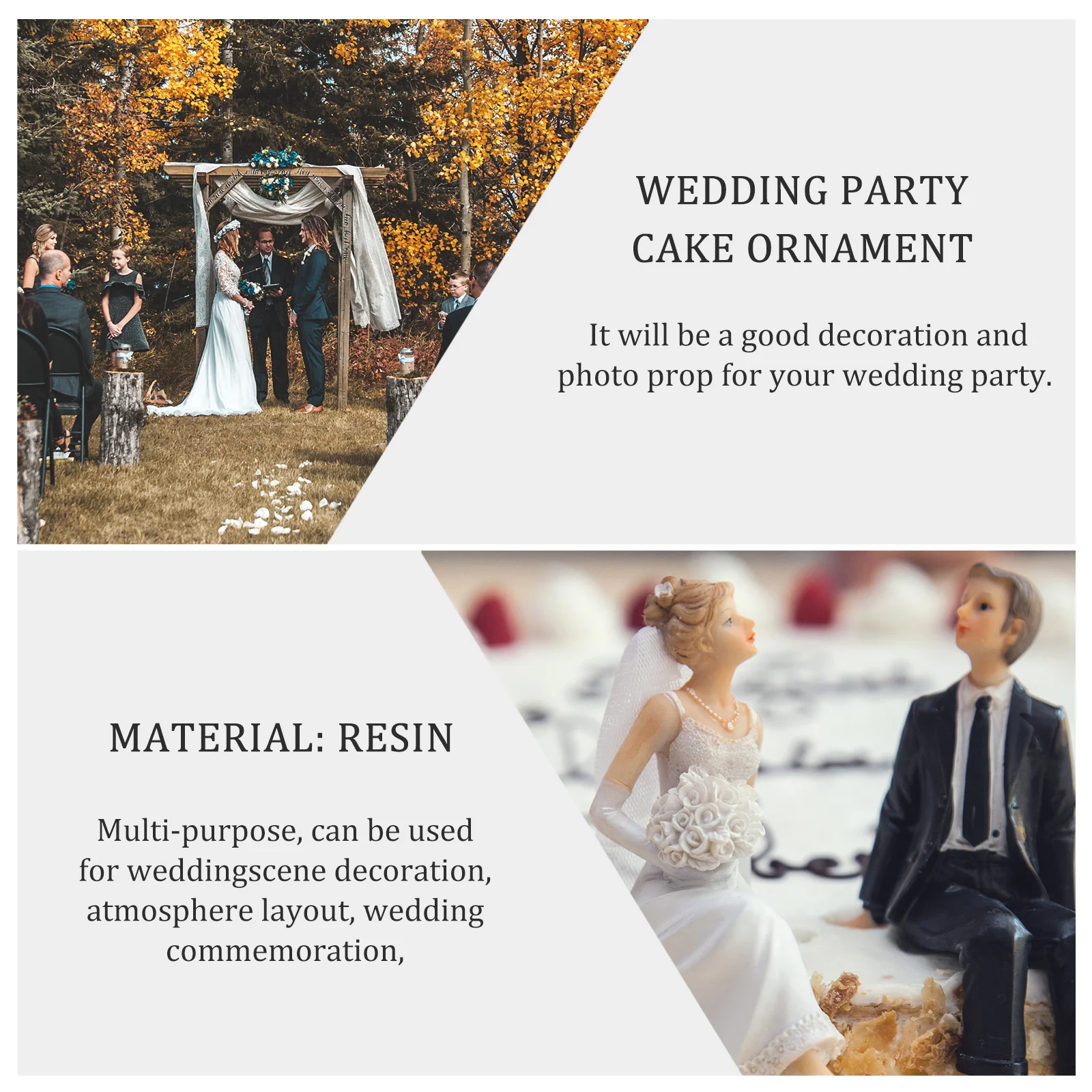 1 قطعة الجلد الأسود العريس الراتنج كعكة توبر حفل زفاف الديكور الزينة الزفاف الحلوى توبر لديكور كعكة الزفاف #1