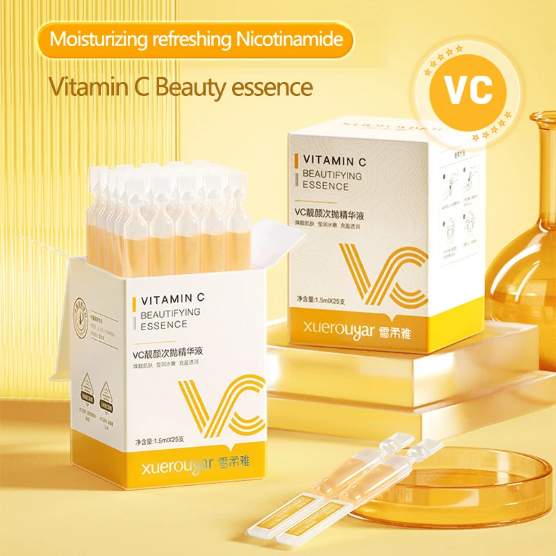 25-75Pcs Hyaluronic Acid Facial Serum  Essence Vitamin C Nicotinamide Nourish Repair Fine Lines Dark Spot Anti Aging Essence Set