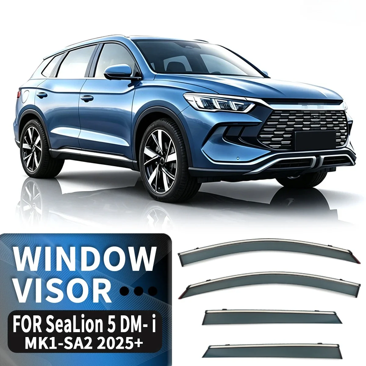 For BYD Sealion 5 DM-i Window Rain Eyebrows and Rain Guard, Rain Guard Thickened and Widened Modification Upgrade Accessories