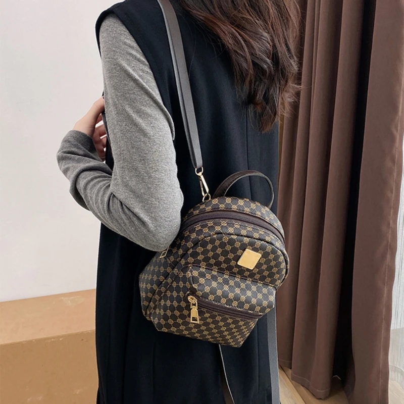 Stilvoller bedruckter Mini-Rucksack, PU-Rucksack, Tagesrucksack für Studenten und Profis