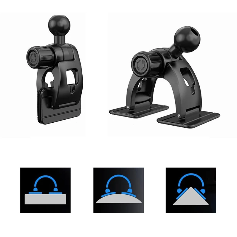 

17 мм универсальная арочная изогнутая основа, держатель для мобильного телефона, крепление для дисплея приборной панели автомобиля, регулируемая складная двойная клейкая наклейка