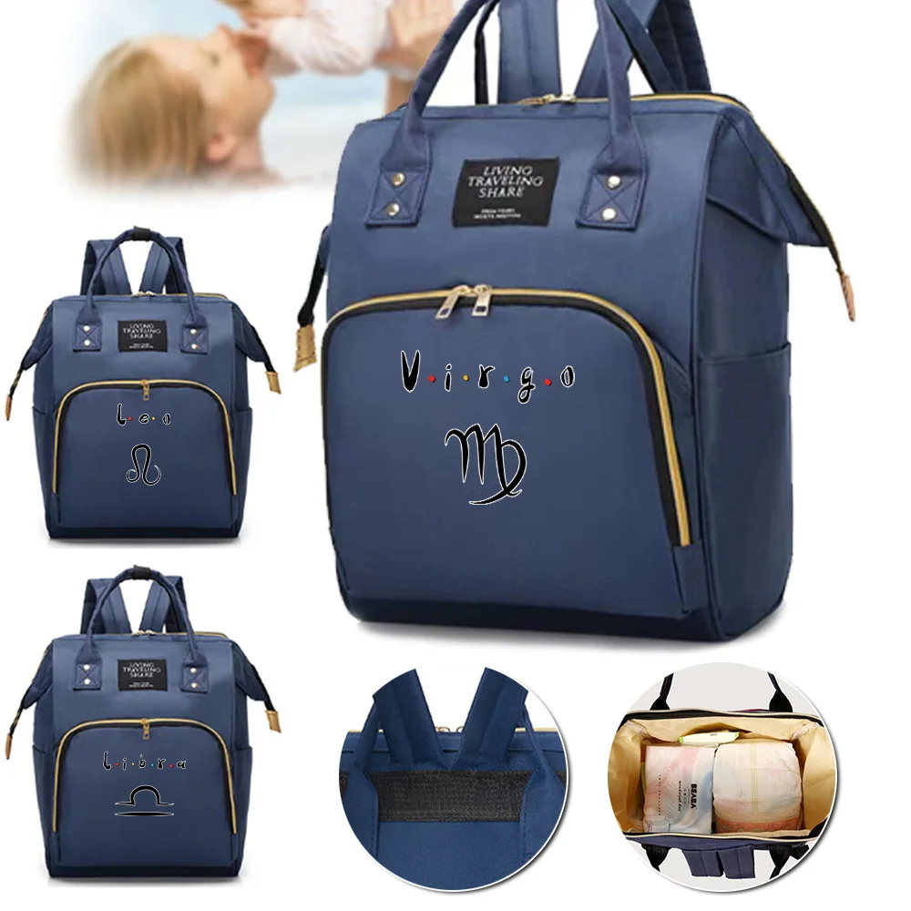 

New Mommy Pack Large Capacity Compartments Constellation Series Zipper Backpack Portable Simple Ladies Casual Travel Storage Bag