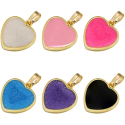 ZHUKOU Enamel Heart charms Women's Handmade DIY Jewelry Pendant Accessories Supplies Brass Jewelry materials Wholesale VD1266