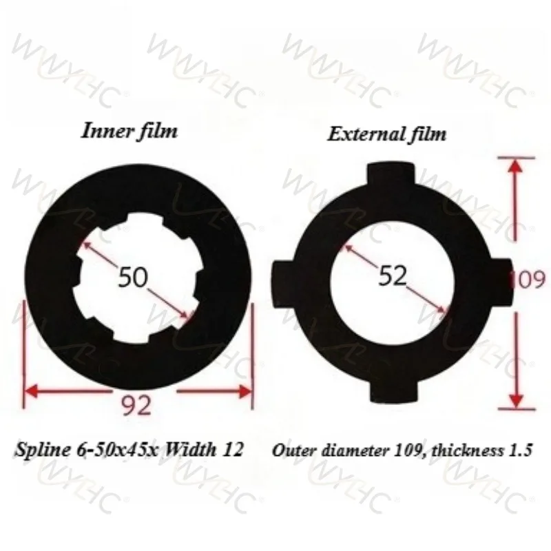 Lathe Clutch Friction Plate & Spindle Washer,Forward‑Reverse Disc Replacement Parts Compatible with CW6163 CW6180B CW6280
