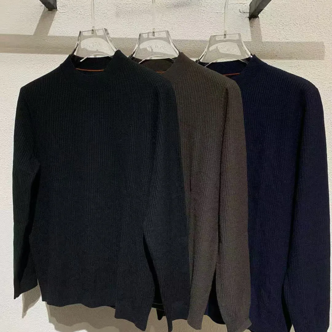 

Italian LP embroidered old money style men's semi-turtleneck knitted sweater