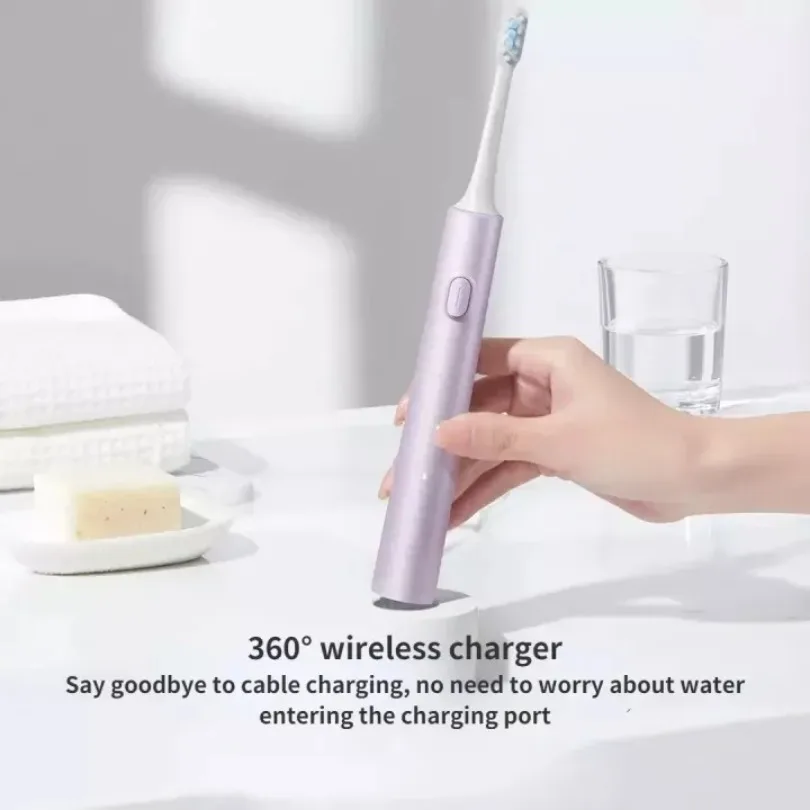 XIAOMI Mijia Sonic Electric Toothbrush T302 3colors 4 Brush Heads IPX8 Water Proof 360° Wireless Charging 4 Modes Cleaning Teeth