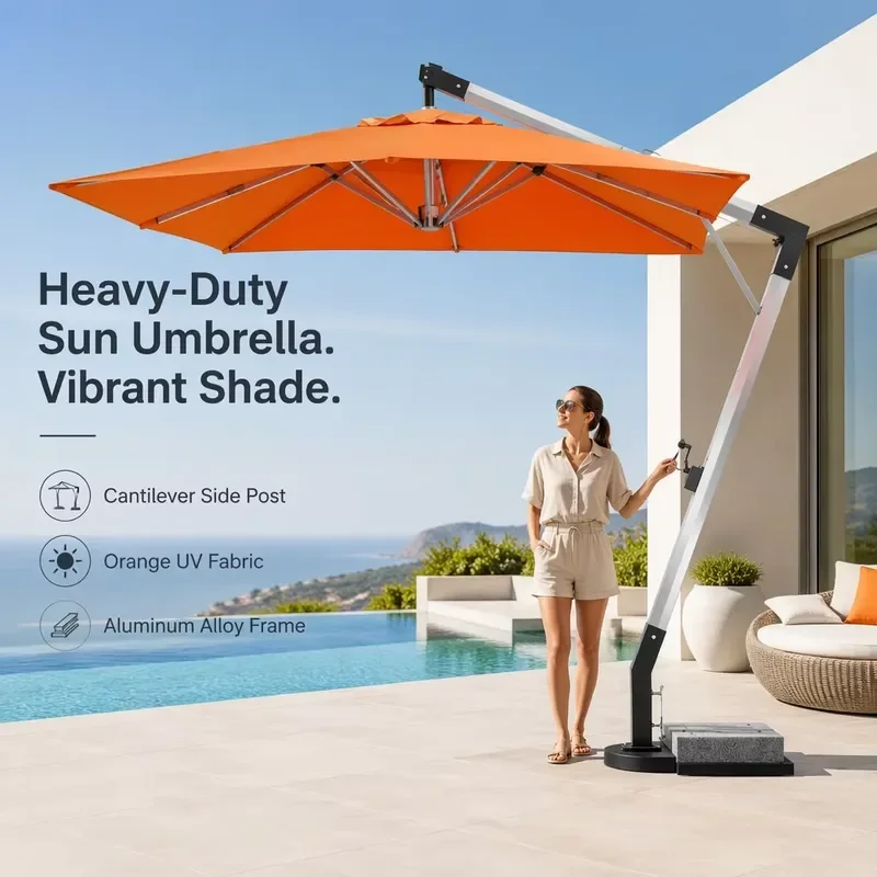 Factory Custom High Quality Heavy Large Stand Parasol Modern Folding Umbrella Base for Outdoor Garden Pool Courtyard