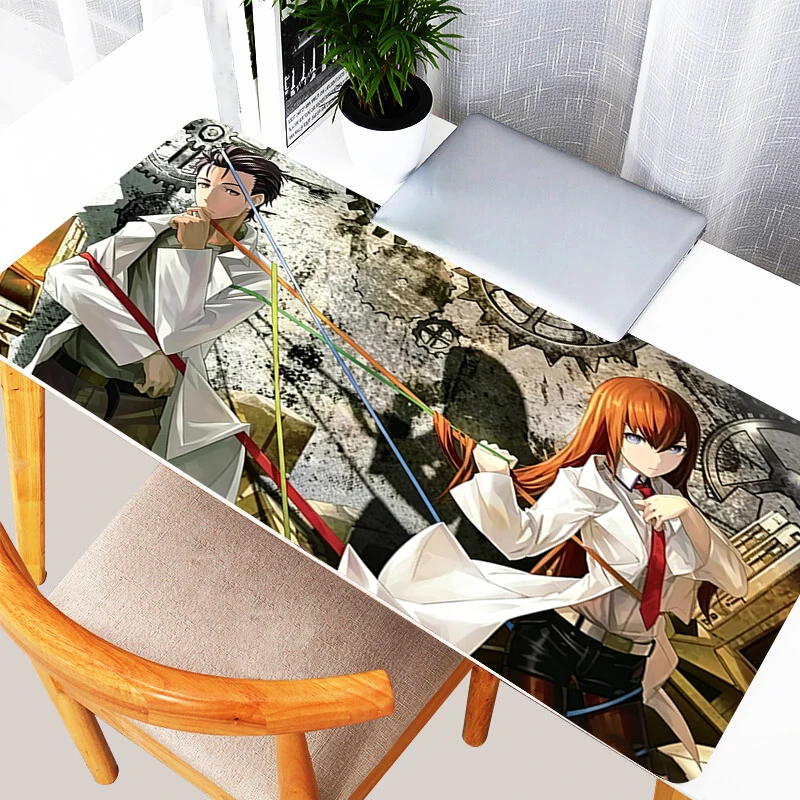 Mouse Pad eSports Gamer Players Speed Rubber Mouse Mat Steins Gate Game Extended Desk Mat Non-slip Keyboard Mat Popular Mousepad