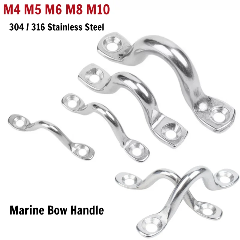 Handle 4/5/6/8/10mm 304/316 Stainless Steel Marine Bow Handle Boat Pad Eye Wire Eye Strap Tie Down Fender Hook M4 M5 M6 M8 M10