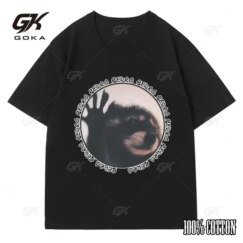 

Pedro Raccoon Unisex Meme T-Shirt Stylish Vira Animal Tee Shirt Urban Wildlife Enthusiast Gift Oversized Short Sleeve Streetwear