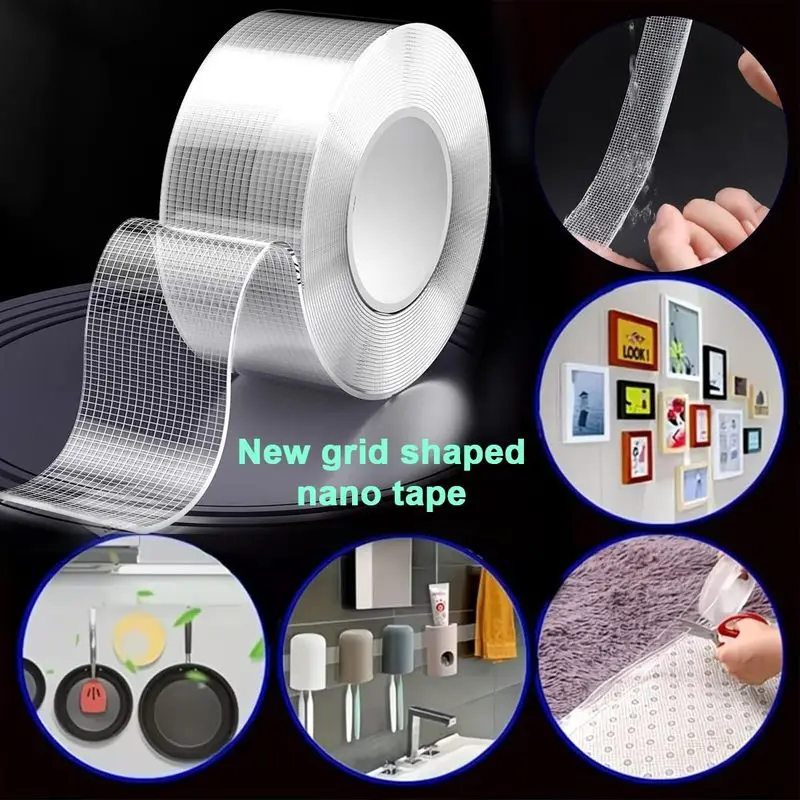 Transparent PET Nano-Grid Double-Sided Adhesive Tape, Super-Strong Removable Waterproof Heavy-Duty Nanotape, Traceless Sticky view 3