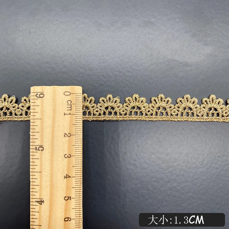 Gold Lace Trim Ribbon Embroidered Fabric Webbing Lace Trim Sewing Craft French African Lace Gift Lace Fabric Embroidered