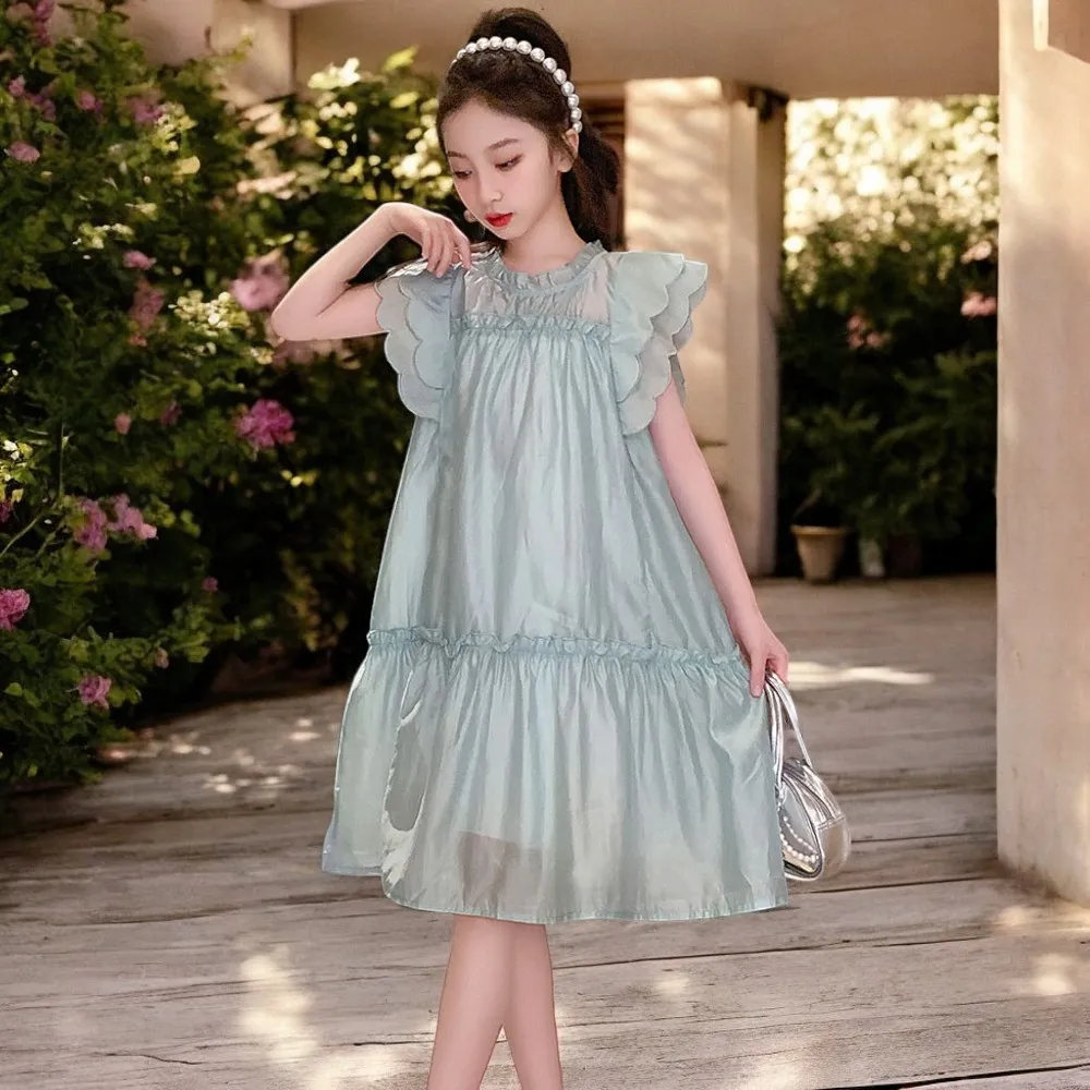 

Young Girls lace Dresses for Kids Outfits Baby Dresses Summer Teens Short Sleeve Wedding Princess Costumes 5 6 7 8 9 12 13 Years