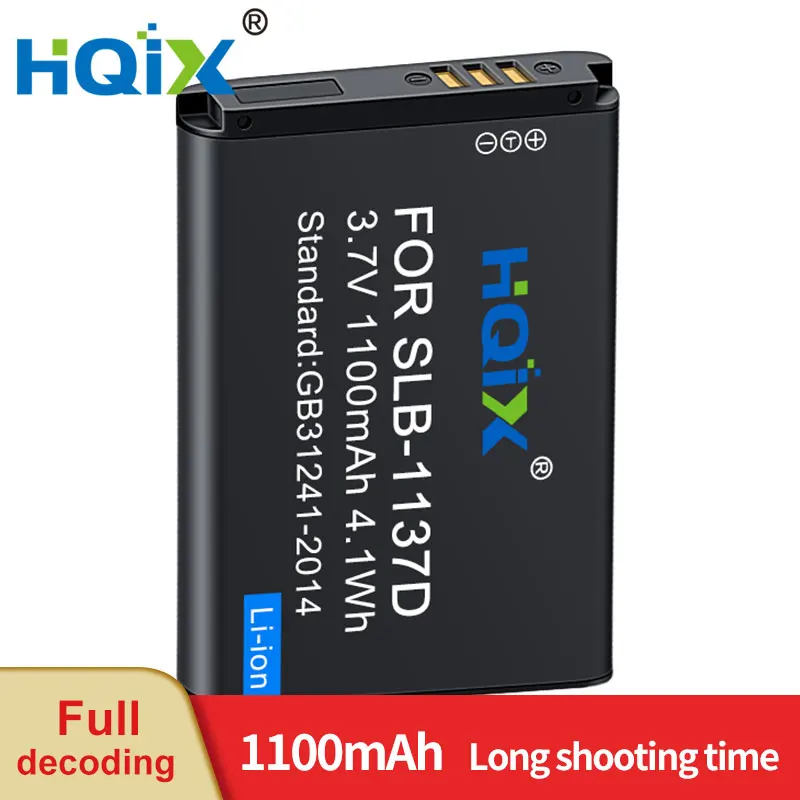 HQIX for Samsung NV11 NV30 NV40 NV100HD NV103 NV24HD NV106HD I80 I85 I100 TL34 L74WIDE Camera SLB-1137D Charger Battery