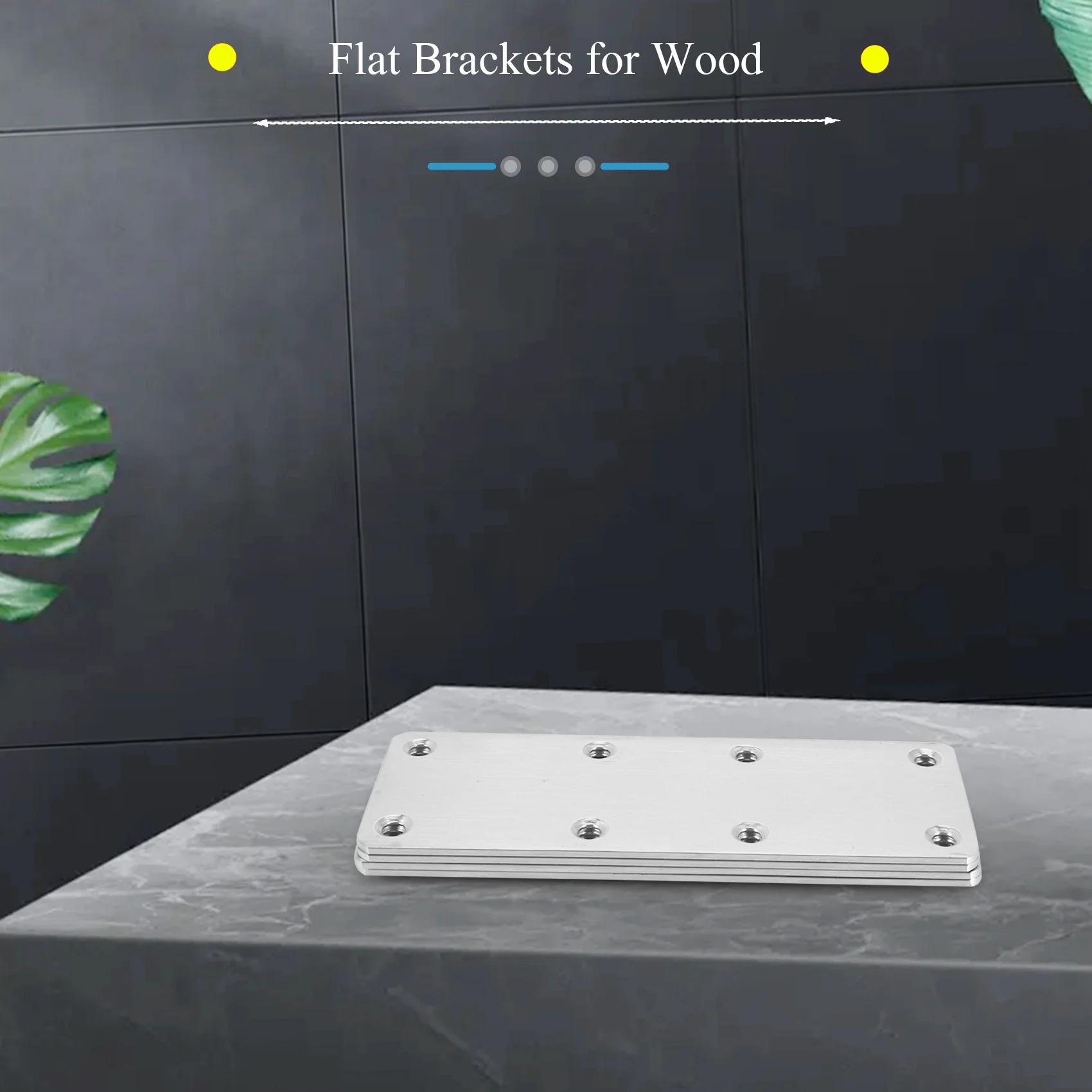 ABZV-4 pièces support droit plaque de réparation plate attelle en acier inoxydable avec vis pour meubles porte en bois bois