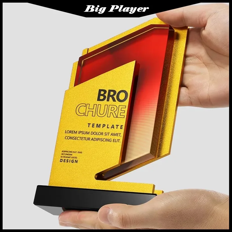 

Customized Metal Crystal Award Trophy Excellent Staff Annual Meeting Medal Plaque Metal Crystal Glass Trophy